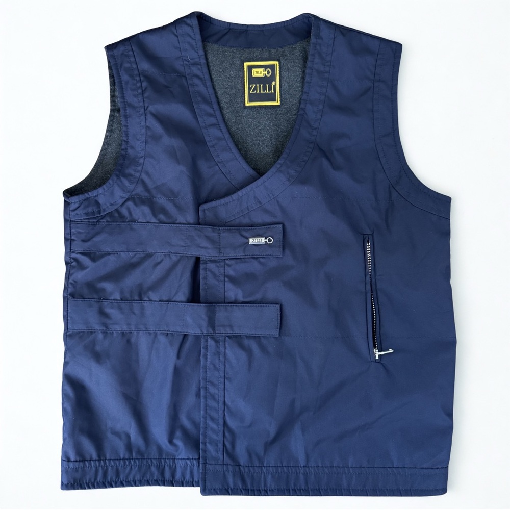 Zilli Men’s Navy Tactical Style Vest Size 48 Preowned Excellent